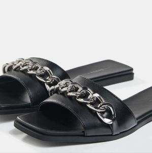 Bershka flat sandals with chain